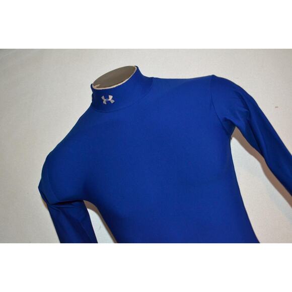 40657 Under Armour Gym Shirt Mock Turtleneck Cold Blue Size Small Adult Mens - Picture 1 of 6